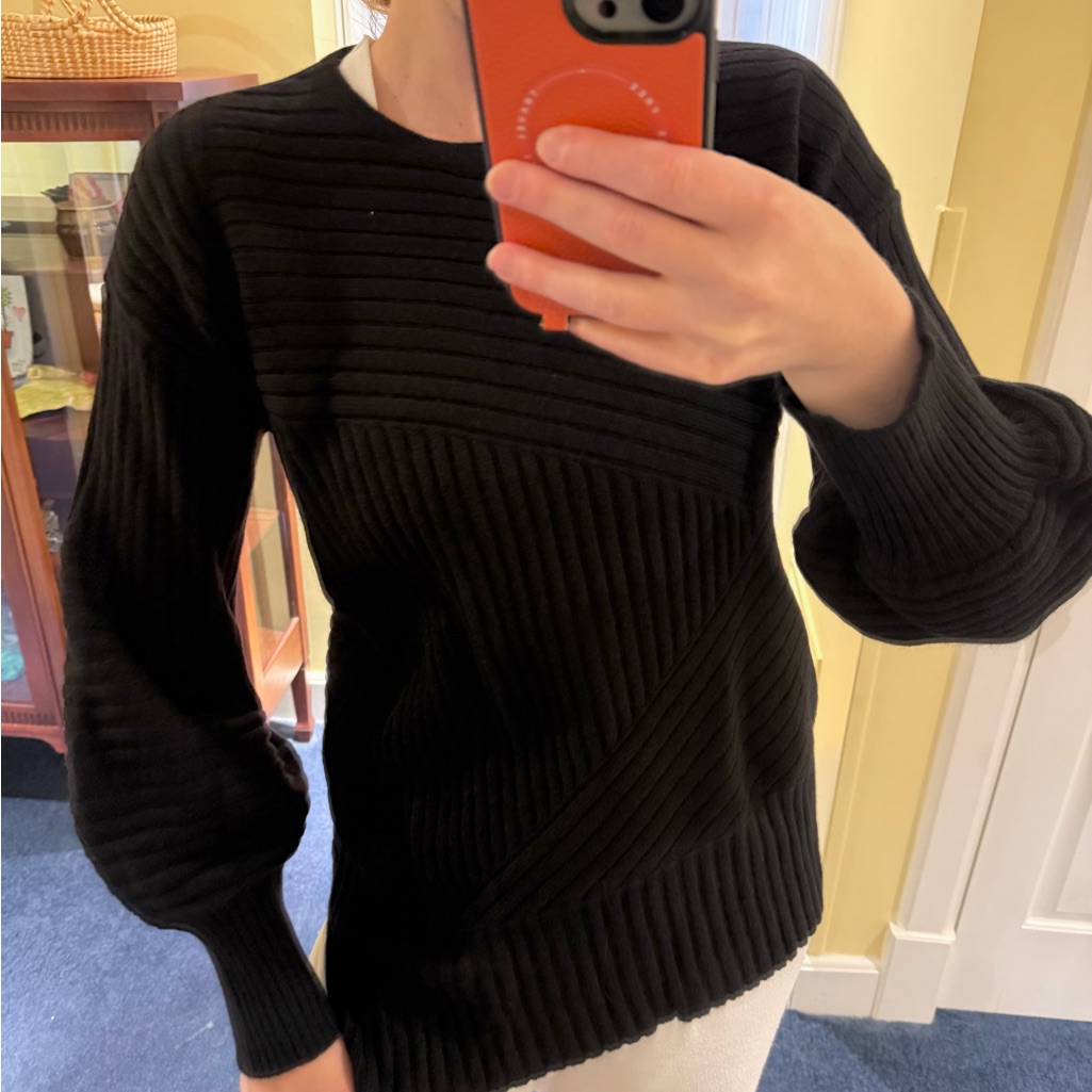 Nwt Cashmere Neiman Marcus Black Ribbed Sweater